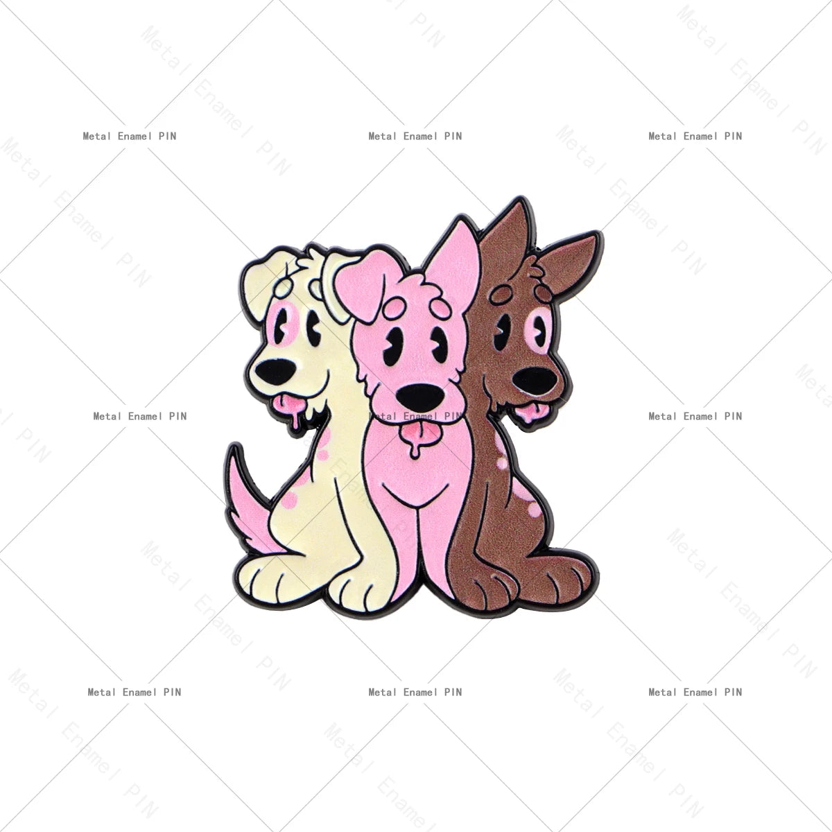 Pin's Émaillé Bouledogue, Corgi & Teckel - Broche Amoureux des Chiens