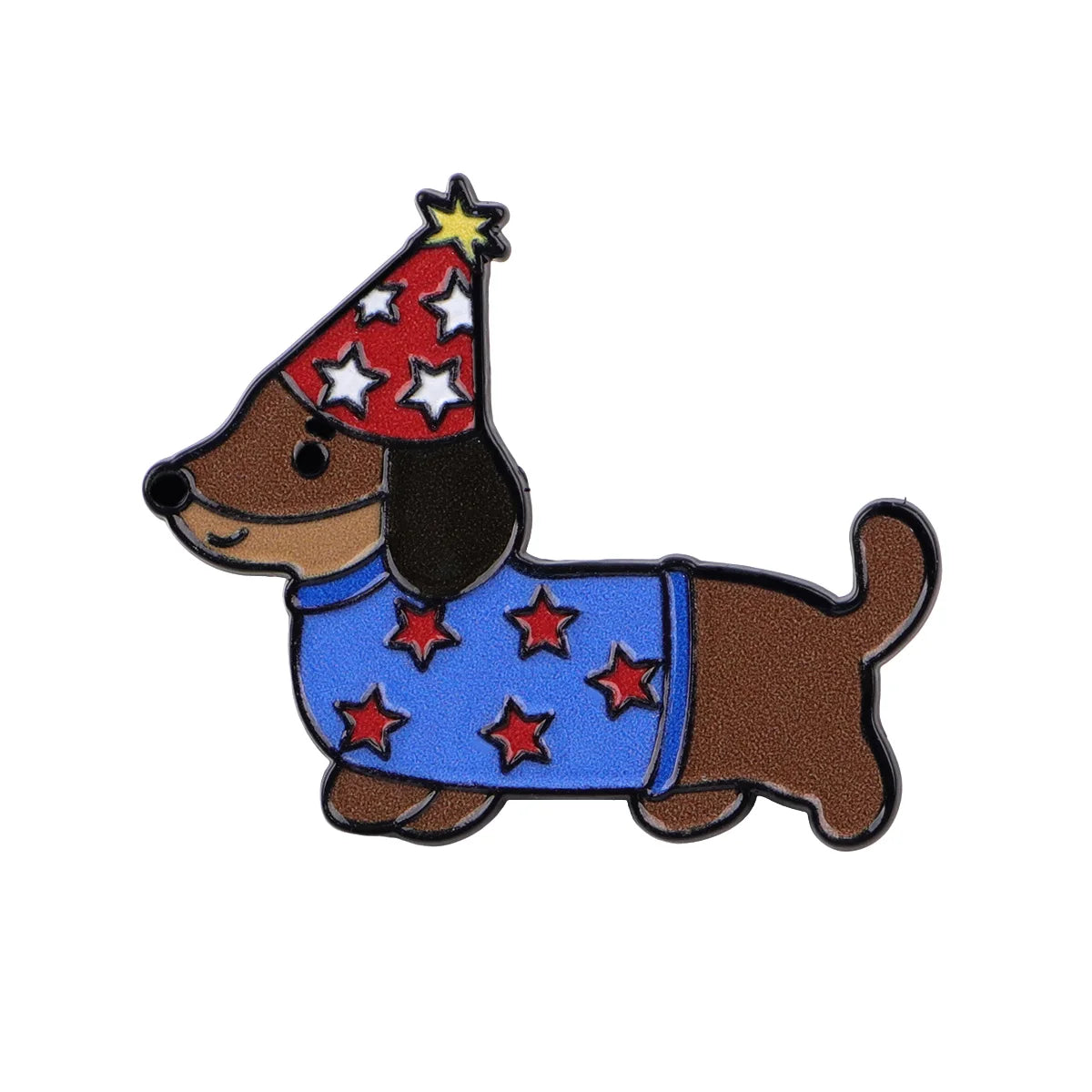 Pin's Émaillé Chien Teckel - Broche Rigolote pour Amoureux des Chiens