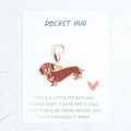 Porte-clés Teckel Adorable avec Carte Message Réconfortant
