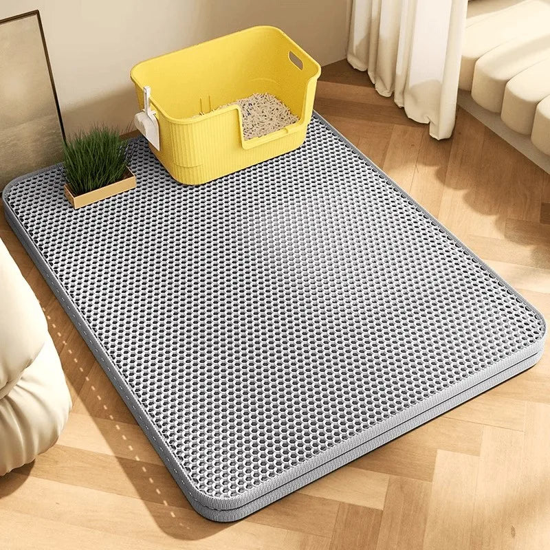 Tapis de Litière Chat XL Imperméable et Antidérapant Lavable