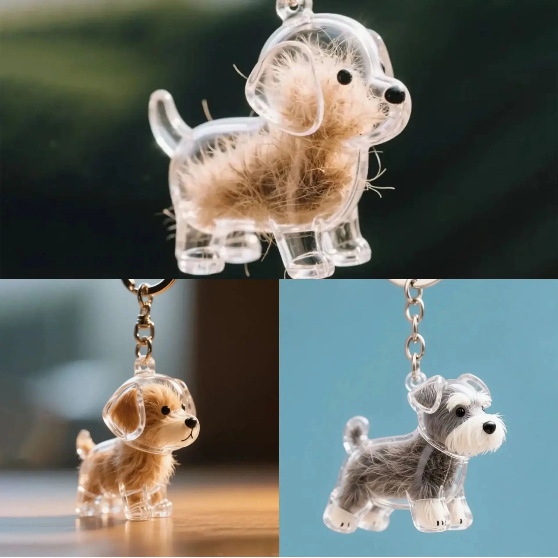 Porte-clés Chien Mignon en Résine - Bijou Fantaisie Idée Cadeau