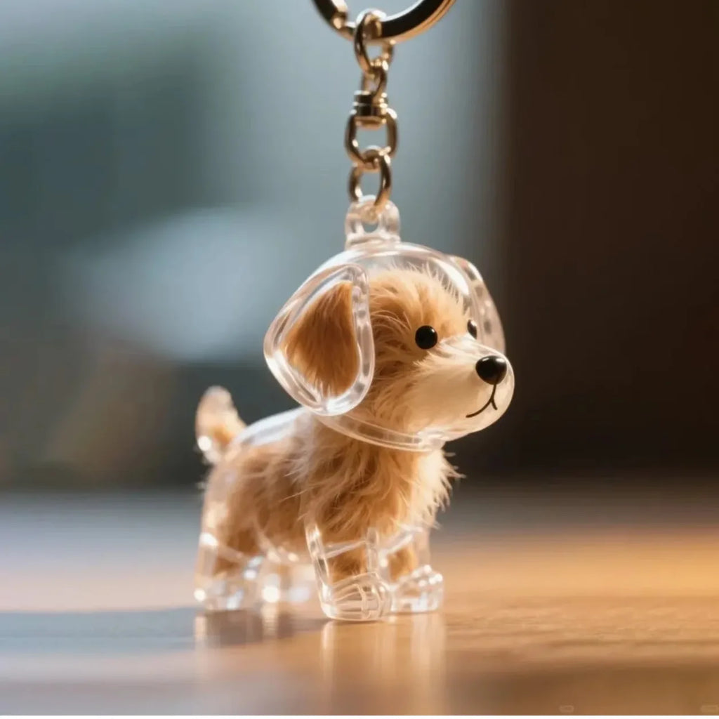 Porte-clés Chien Mignon en Résine - Bijou Fantaisie Idée Cadeau