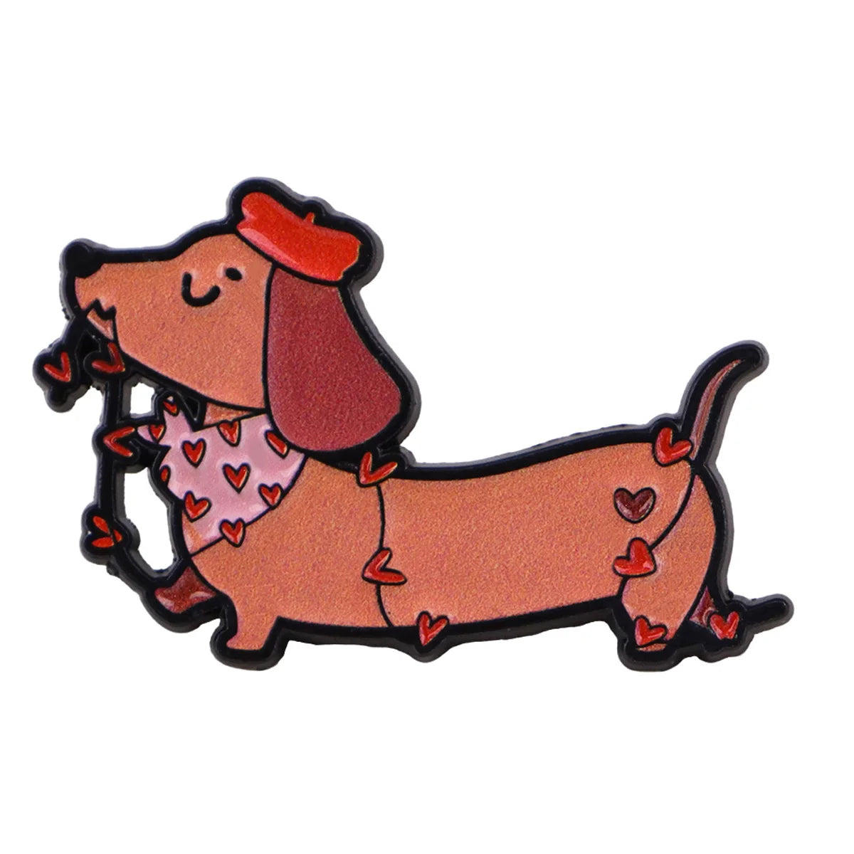 Pin's Émaillé Chien Teckel - Broche Rigolote pour Amoureux des Chiens
