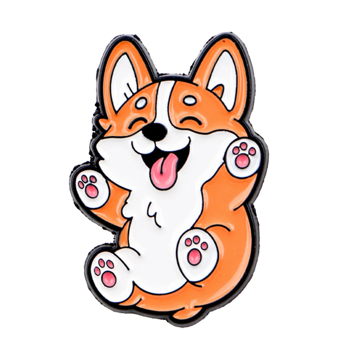 Pin's Émaillé Chien Rigolo - Broche Corgi & Bulldog pour Amoureux des Chiens