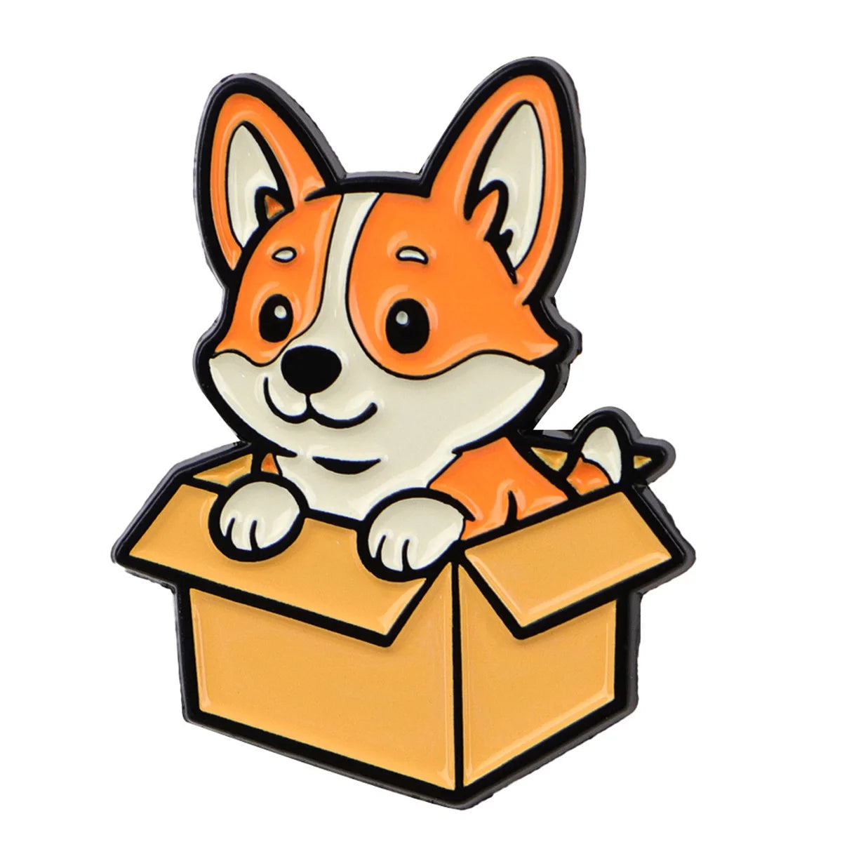Pin's Émaillé Chien Rigolo - Broche Corgi & Bulldog pour Amoureux des Chiens