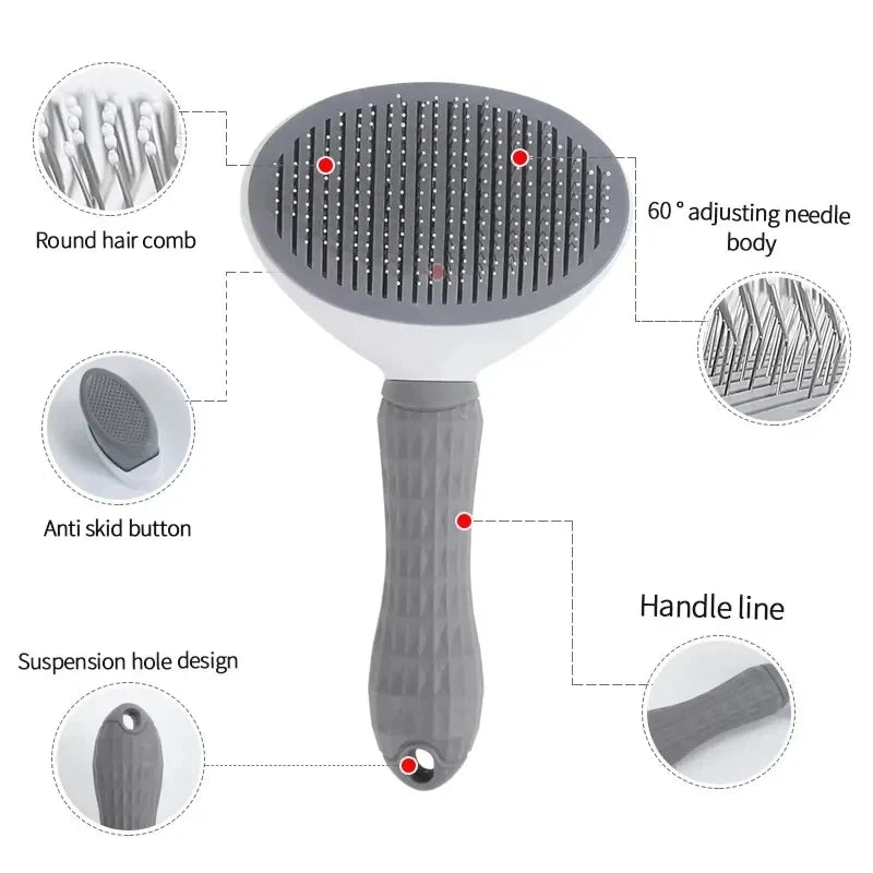 Brosse Auto-Nettoyante pour Chien et Chat - Anti-Poils & Nœuds