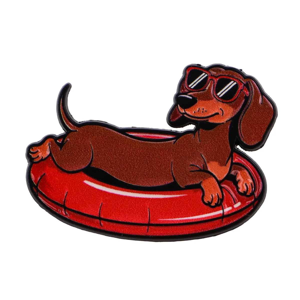 Pin's Émaillé Chien Teckel - Broche Rigolote pour Amoureux des Chiens