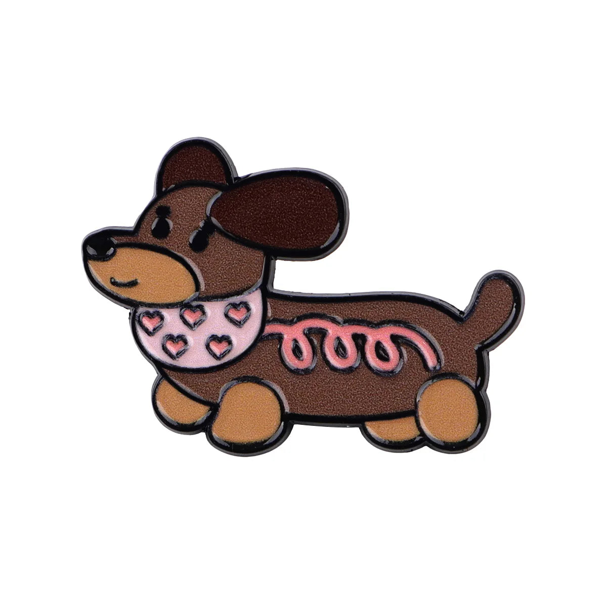 Pin's Émaillé Chien Teckel - Broche Rigolote pour Amoureux des Chiens