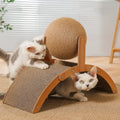 Griffoir Chat 2 en 1 Boule Sisal & Bois Massif - Anti-Griffures