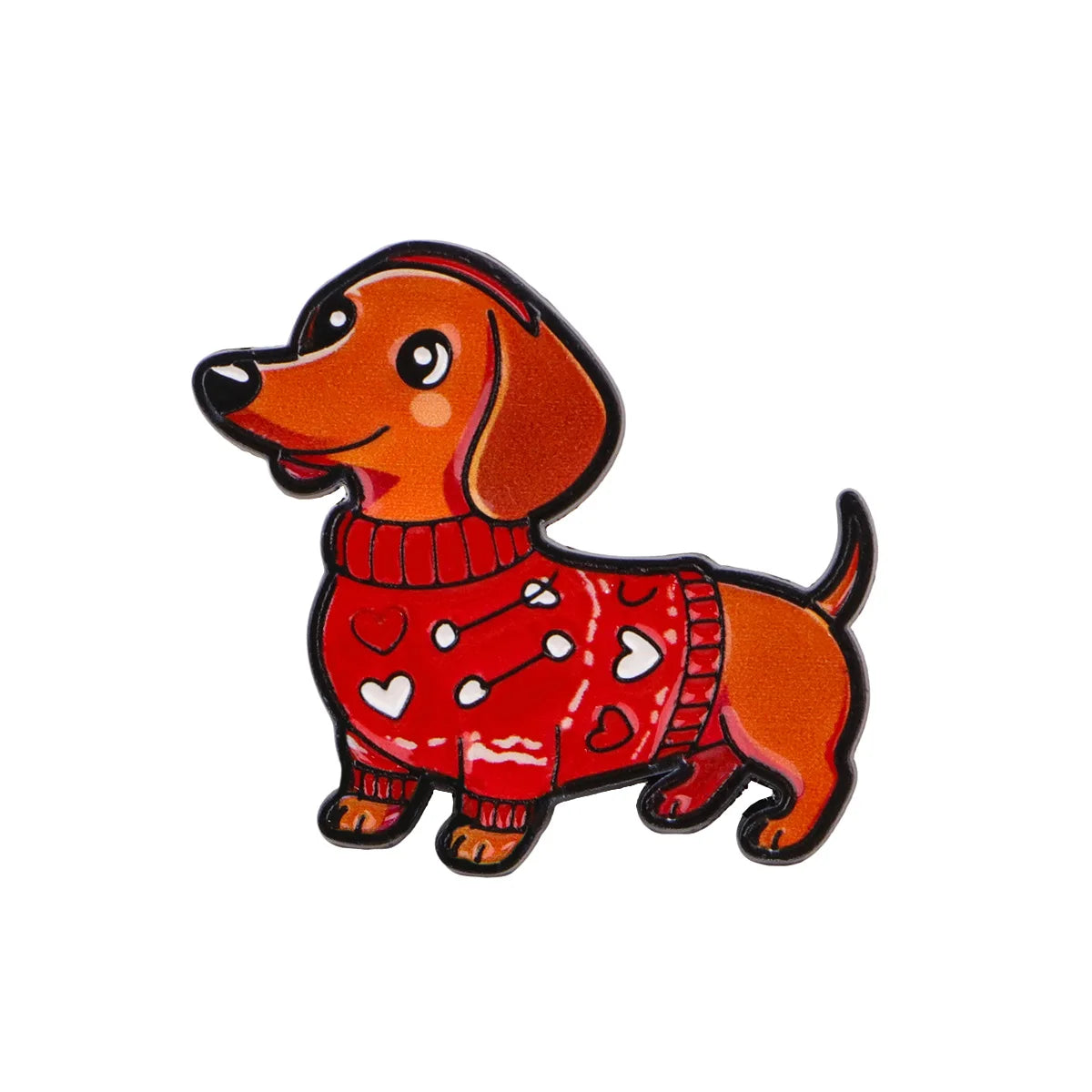 Pin's Émaillé Chien Teckel - Broche Rigolote pour Amoureux des Chiens