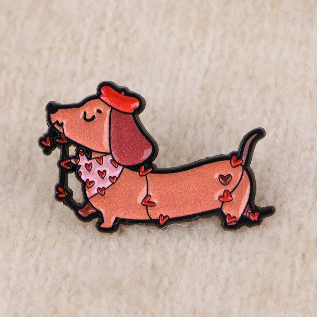 Pin's Émaillé Chien Teckel - Broche Rigolote pour Amoureux des Chiens