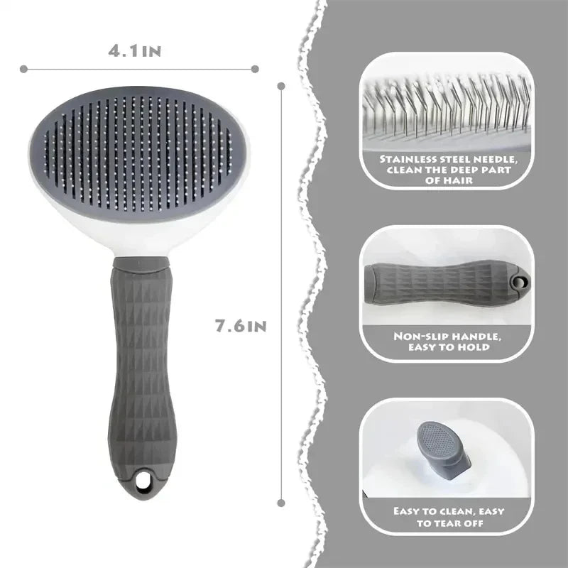 Brosse Auto-Nettoyante pour Chien et Chat - Anti-Poils & Nœuds