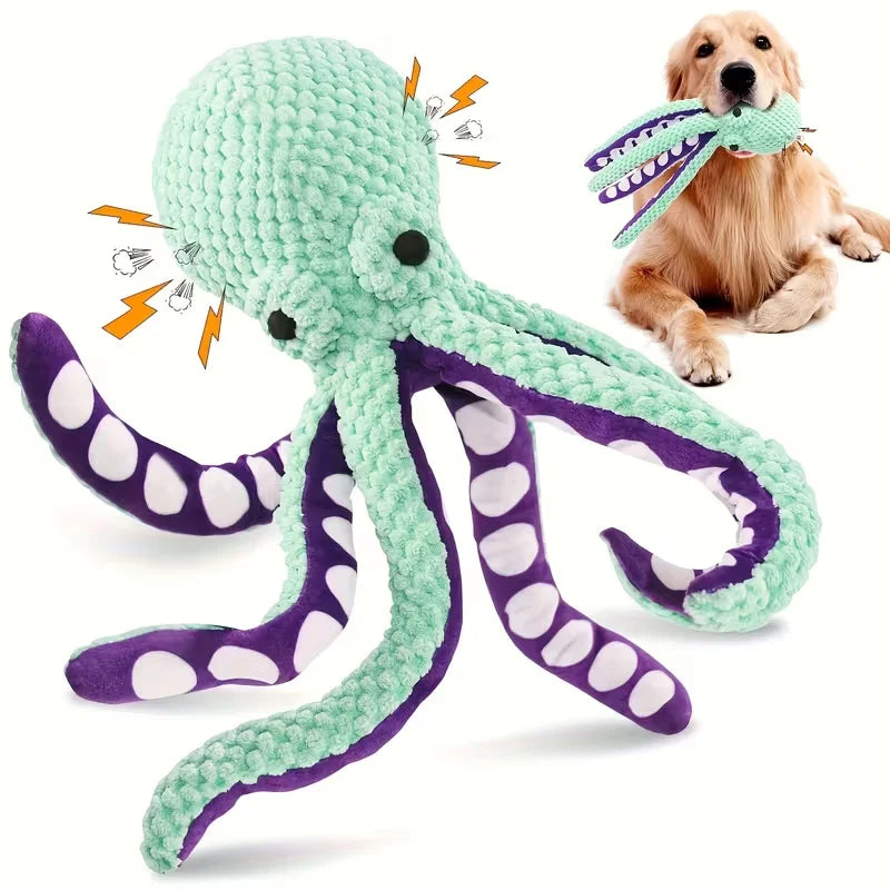 Peluche Pieuvre Sonore pour Chien - Jouet Anti-Ennuit