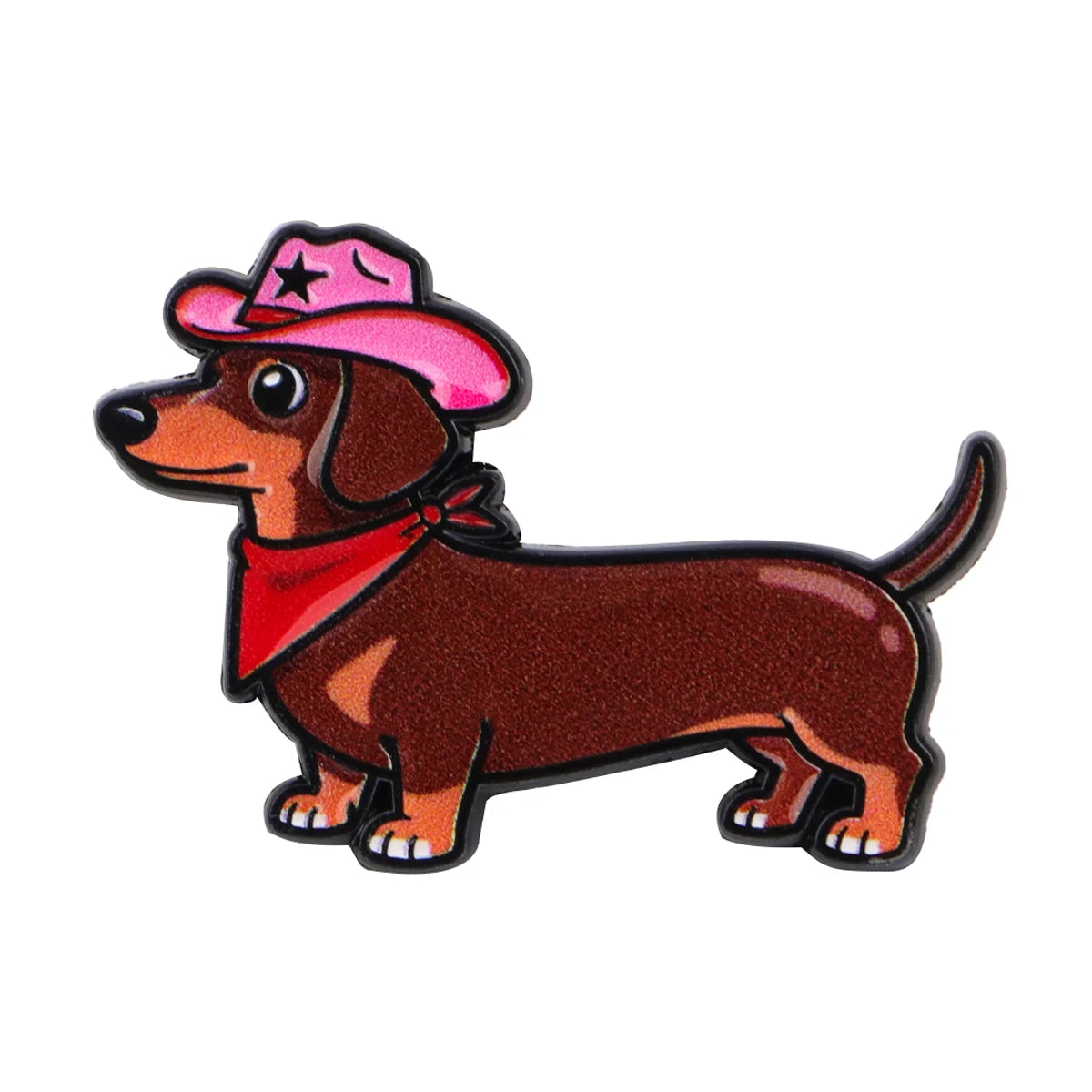 Pin's Émaillé Chien Teckel - Broche Rigolote pour Amoureux des Chiens