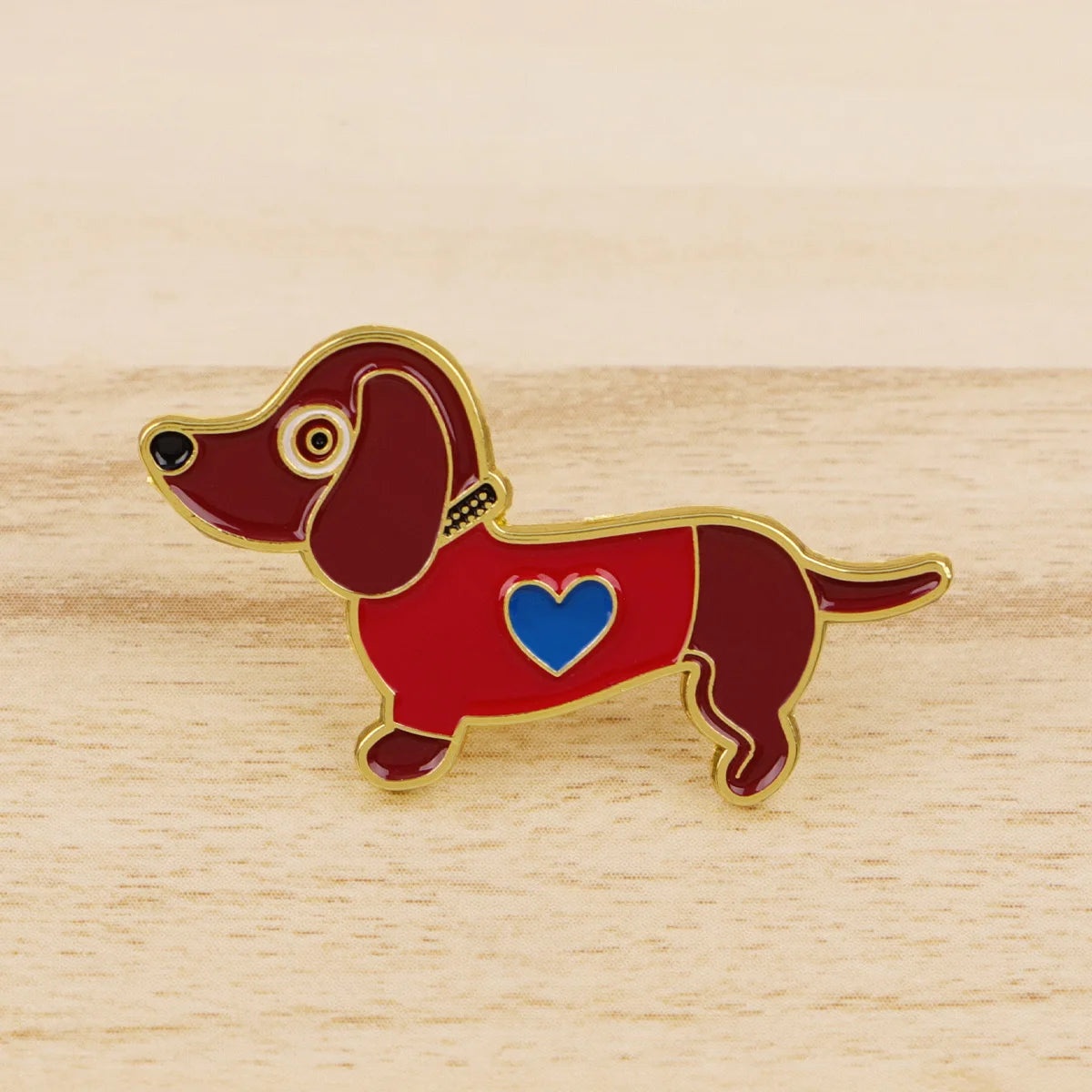 Pin's Émaillé Chien Teckel - Broche Rigolote pour Amoureux des Chiens