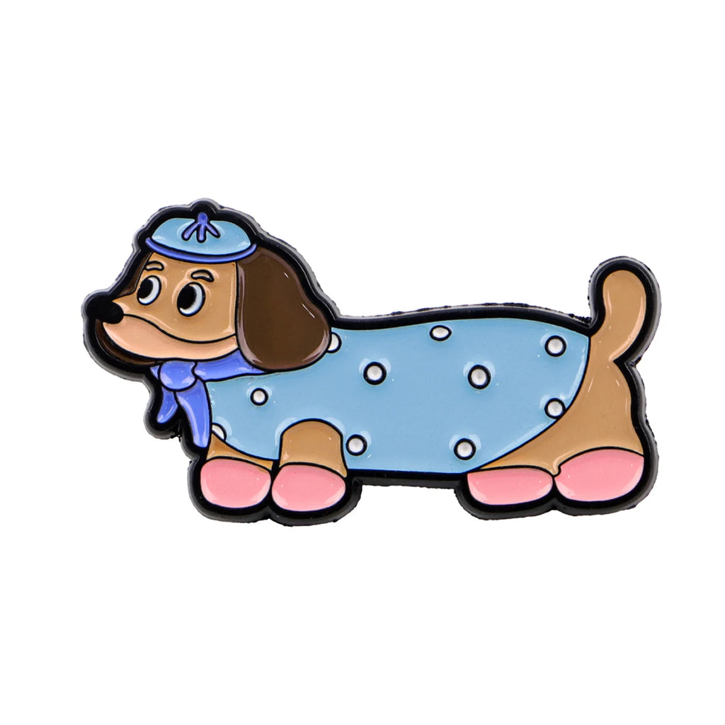 Pin's Émaillé Chien Teckel - Broche Rigolote pour Amoureux des Chiens