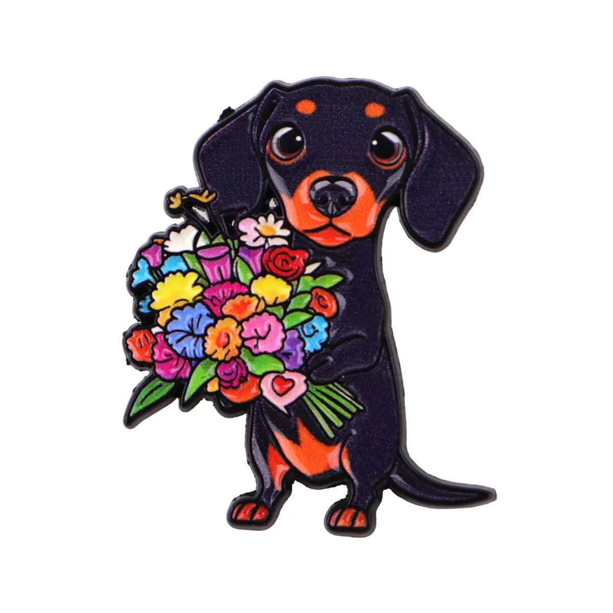 Pin's Émaillé Chien Teckel - Broche Rigolote pour Amoureux des Chiens