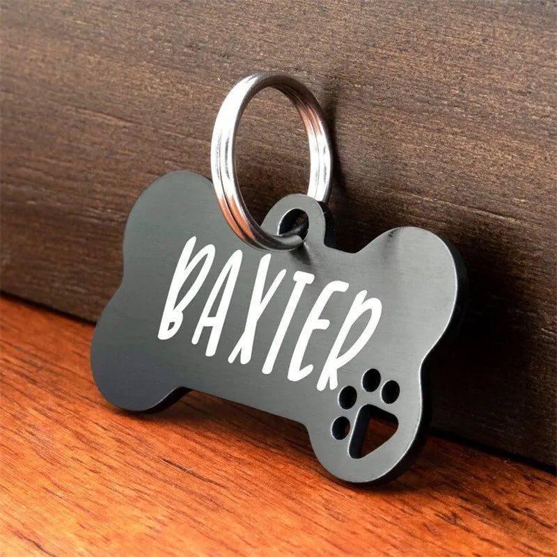 Médaille Chien Personnalisée Gravée Acier Inoxydable Anti-Perte