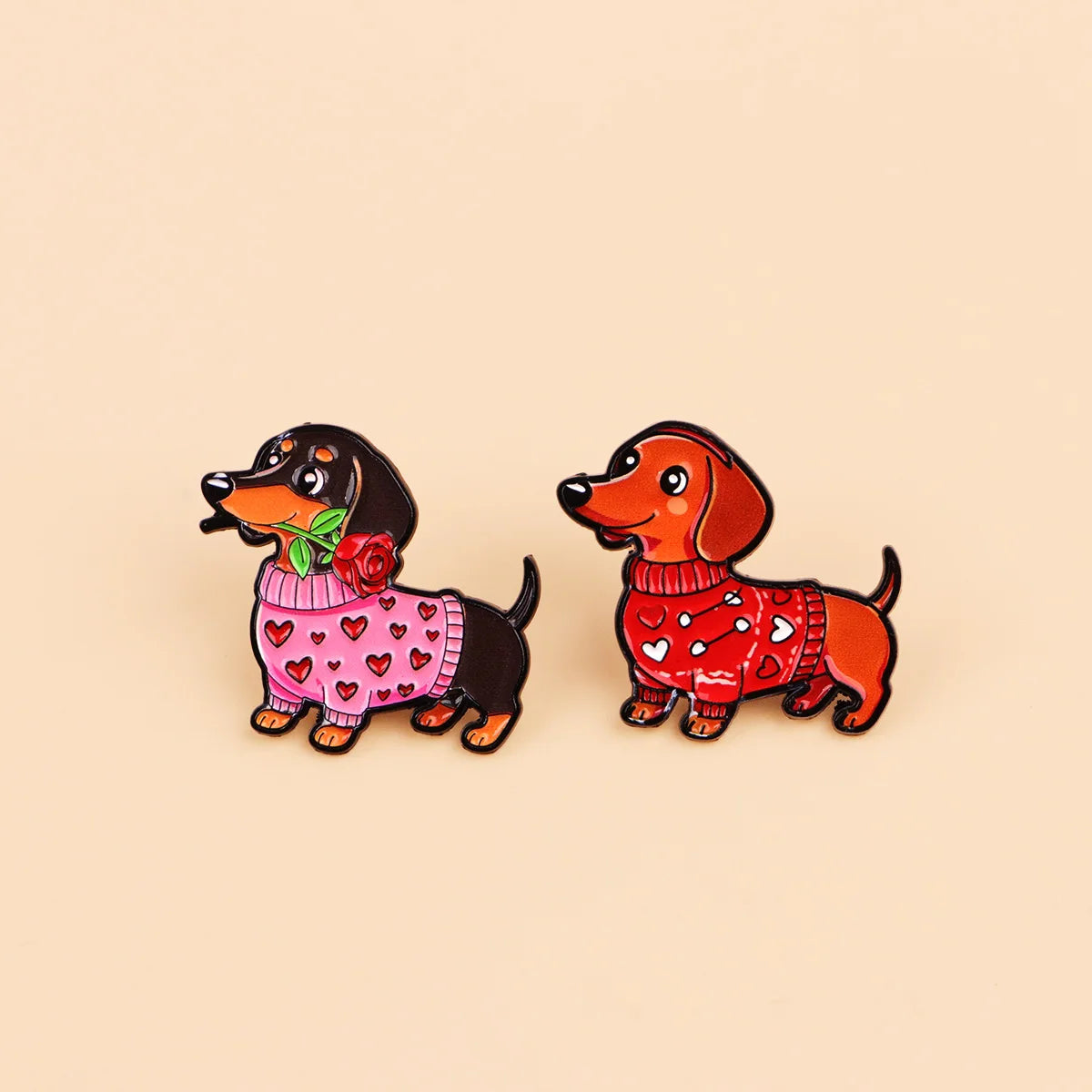 Pin's Émaillé Chien Teckel - Broche Rigolote pour Amoureux des Chiens