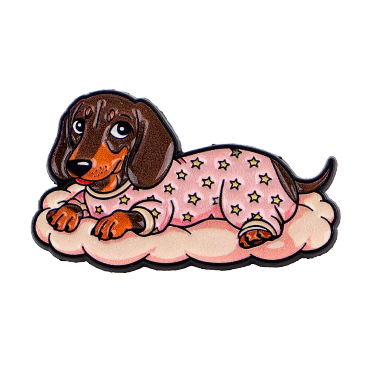 Pin's Émaillé Chien Teckel - Broche Rigolote pour Amoureux des Chiens