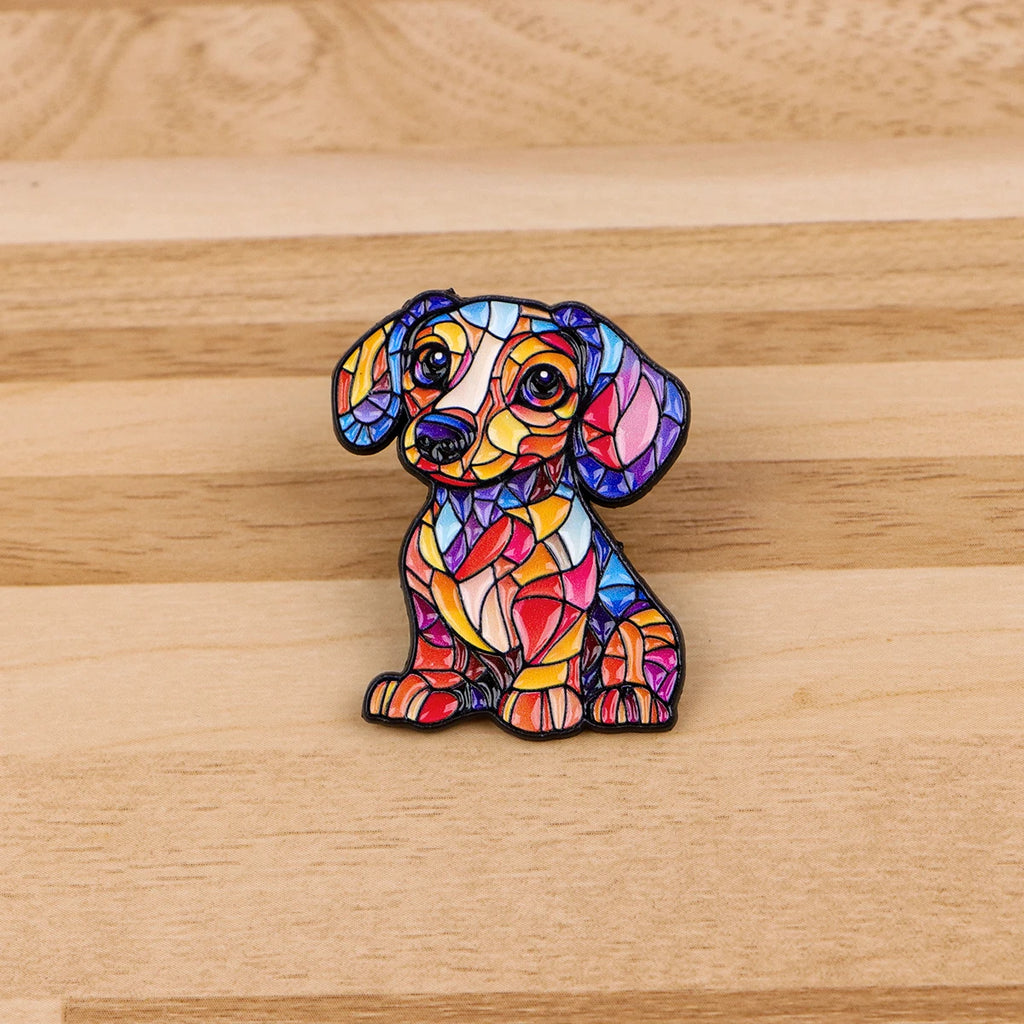 Pin's Émaillé Bouledogue, Corgi & Teckel - Broche Amoureux des Chiens