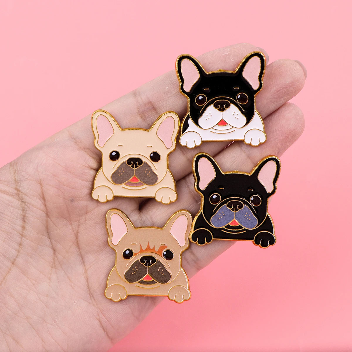 Pin's Émaillé Bouledogue, Corgi & Teckel - Broche Amoureux des Chiens