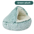 Nid Douillet en Peluche Semi-Fermé pour Chat et Petit Chien - Hiver