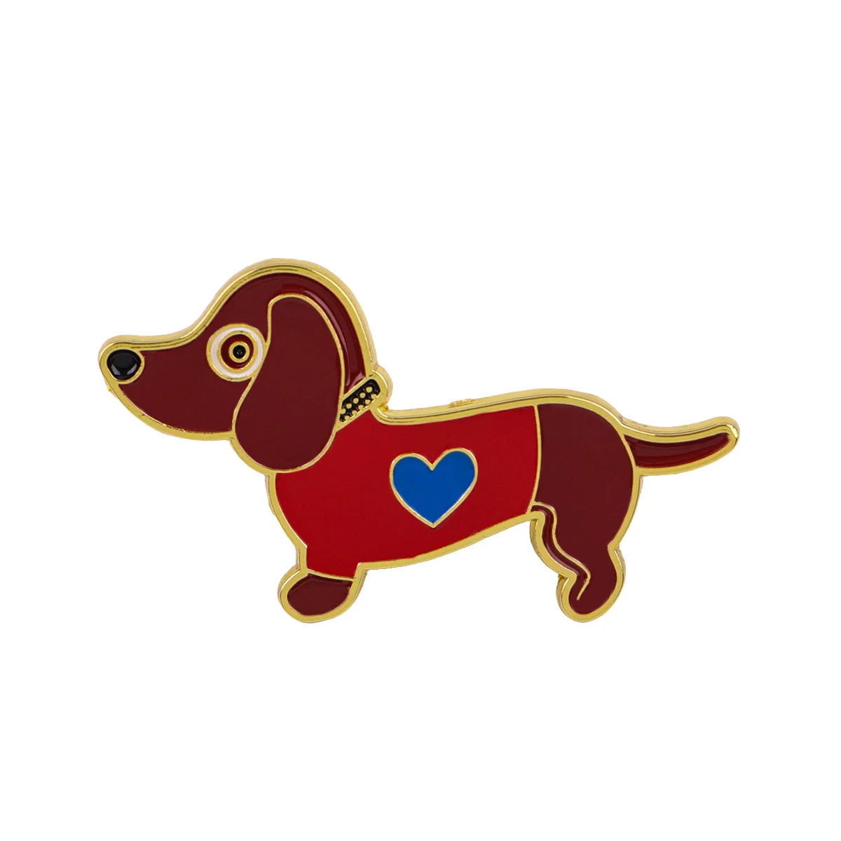 Pin's Émaillé Chien Teckel - Broche Rigolote pour Amoureux des Chiens