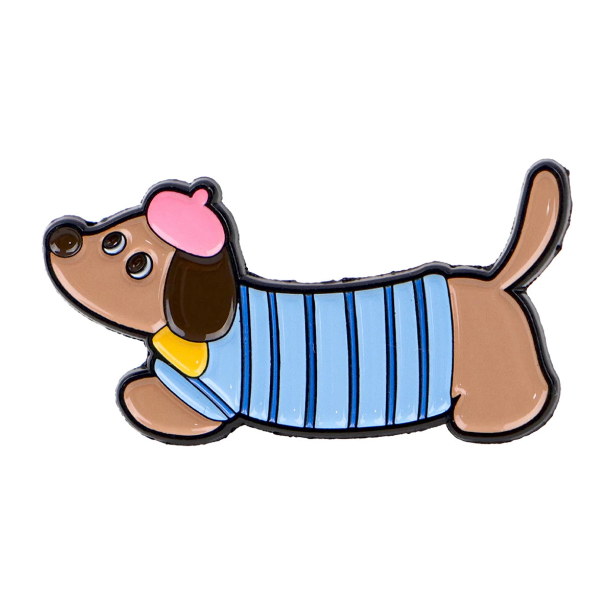 Pin's Émaillé Chien Teckel - Broche Rigolote pour Amoureux des Chiens