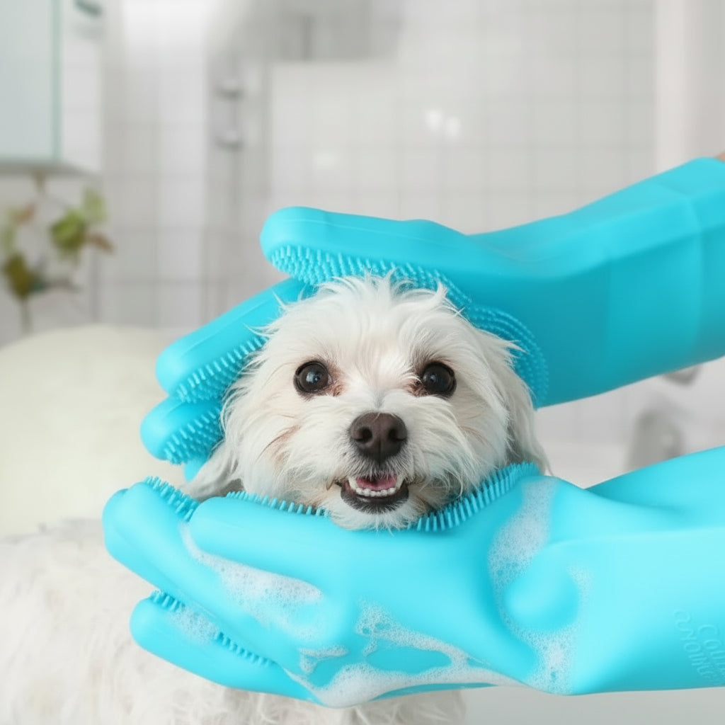 Gant de Toilettage en Silicone pour Chien et Chat - Anti-Poils