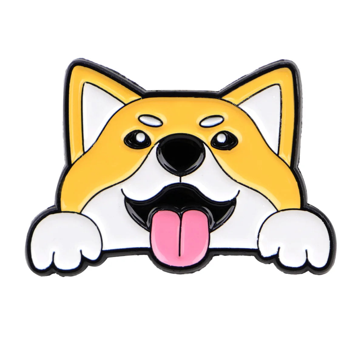 Pin's Émaillé Chien Rigolo - Broche Corgi & Bulldog pour Amoureux des Chiens