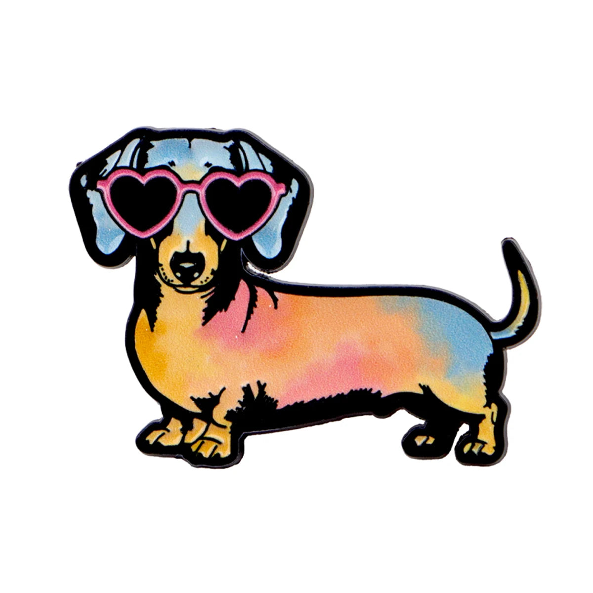 Pin's Émaillé Chien Teckel - Broche Rigolote pour Amoureux des Chiens